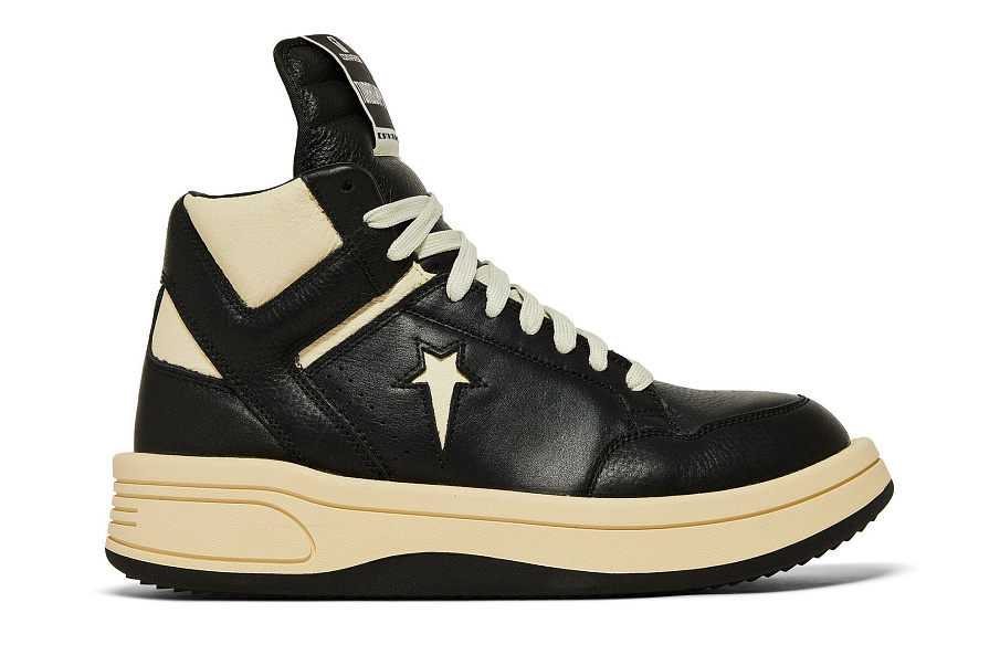Фото № 2 с приближением к товару «‎Rick Owens x Converse DRKSHDW TURBOWPN Mid Black Cloud Cream»