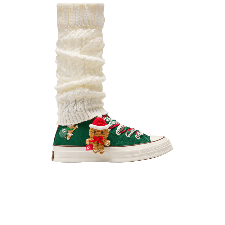 Фото № 1 с приближением к товару «‎Converse Chuck 70 High X-Mas Gingerbread & Knit Sock - Midnight Clover»
