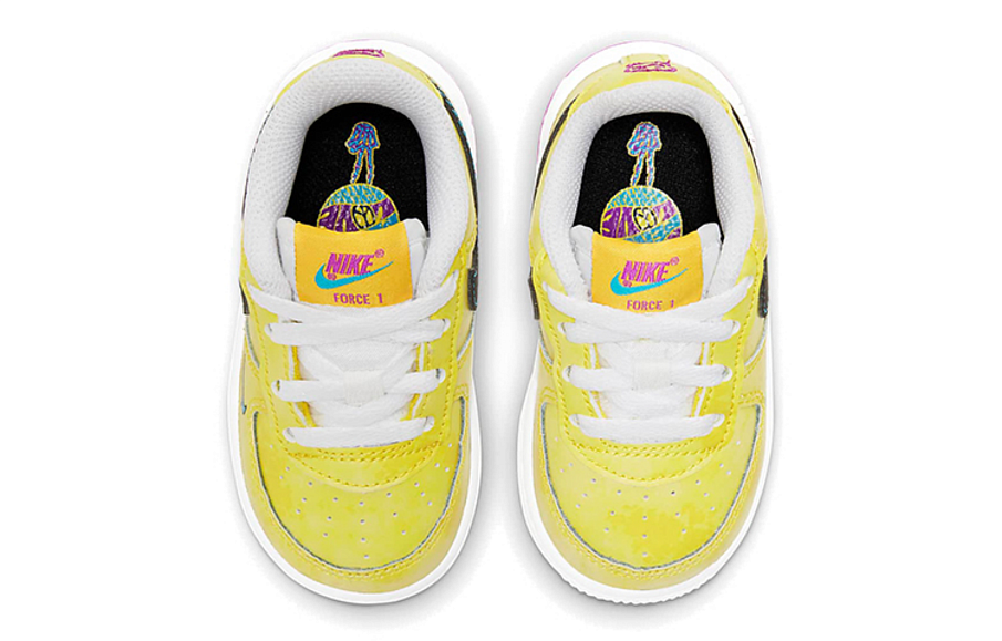 Фото № 4 с приближением к товару «‎"(TD) Nike Force 1 LV8 3 Peace Love and Basketball WhiteYellowBlue"»