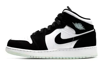 Air Jordan 1 Mid SE (GS) White Black Teal Tint - 1