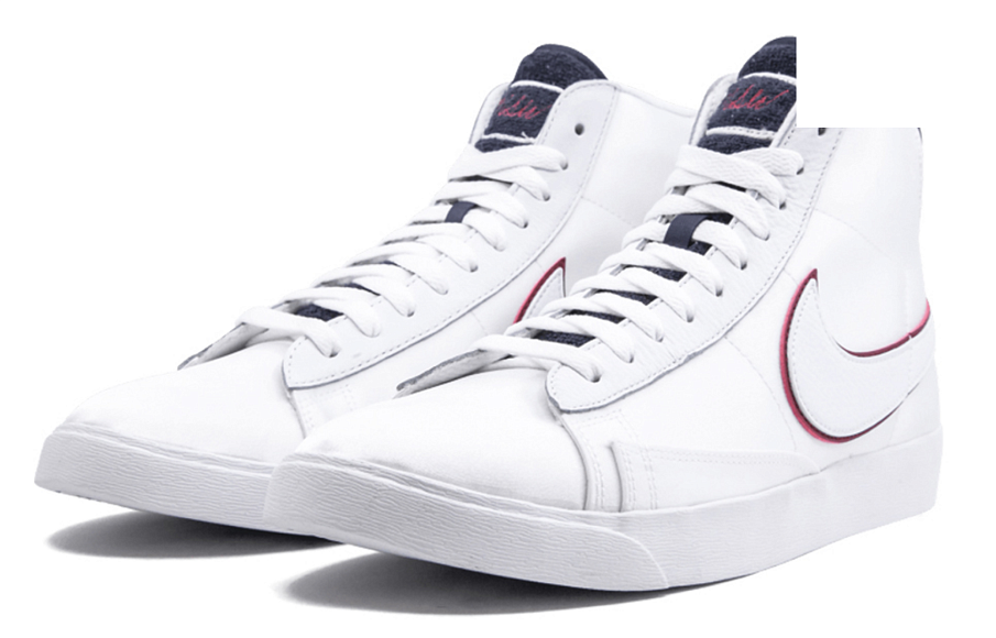 Фото № 3 с приближением к товару «‎Nike Blazer Mid White Blackened Blue Red Crush (W)»