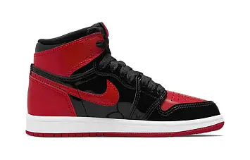 (BP) Air Jordan 1 Retro High OG "Patent Bred" Basketball Shoes BlackRed - 3