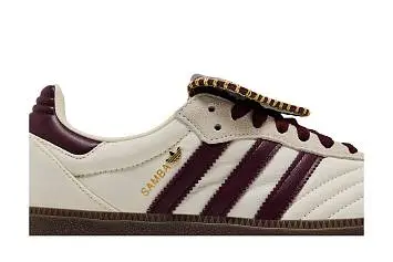 adidas Women's Samba Long Tongue Cream White Maroon Gold Metallic - 3