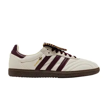 adidas Women's Samba Long Tongue Cream White Maroon Gold Metallic - 1
