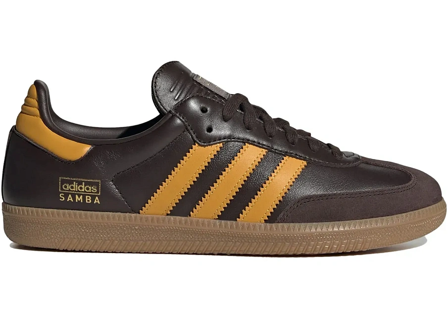 Фото № 1 с приближением к товару «‎adidas Samba OG Dark Brown Preloved Yellow»