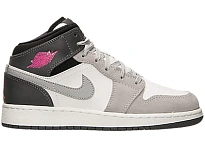 Фото № 1 с приближением к товару «‎Jordan 1 Mid White Grey Hyper Pink »