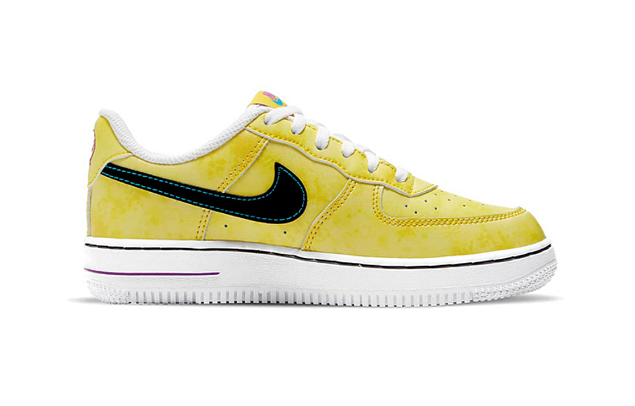 Фото № 2 с приближением к товару «‎"(BP) Nike Force 1 LV8 3 Peace Love and Basketball WhiteYellowBlue"»