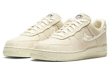 Stussy X Nike Air Force 1 Low Skate Shoes Fossil Stone - 3