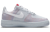 Фото № 2 с приближением к товару «‎Nike Air Force 1 Crater Flyknit 'Wolf Grey' Wolf GreyWhitePure Platinum-Gym Red»