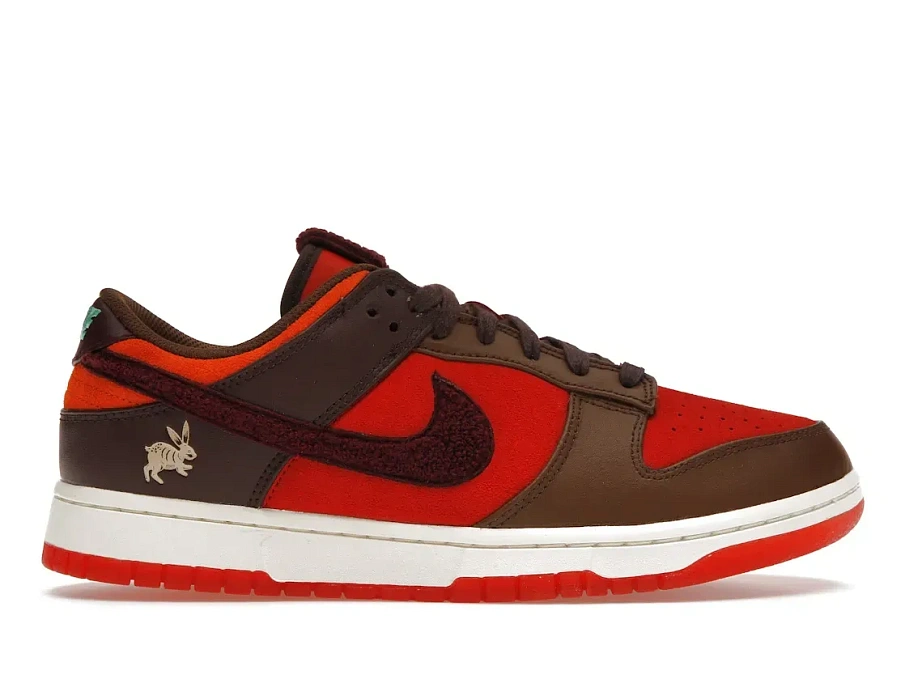 Фото № 1 с приближением к товару «‎Nike Dunk Low Retro PRM Year of the Rabbit Light Crimson (2023)»
