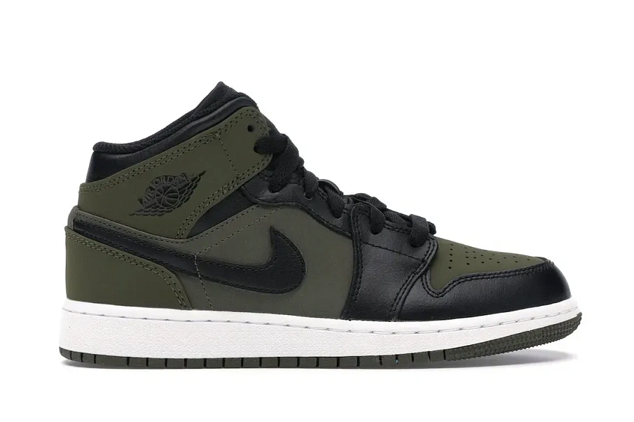 Фото № 1 с приближением к товару «‎Jordan 1 Mid Olive Canvas Black »