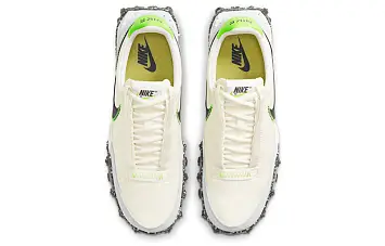 Nike Waffle Racer Crater Sports Casual Shoes Pale Ivory Electric Green - 7