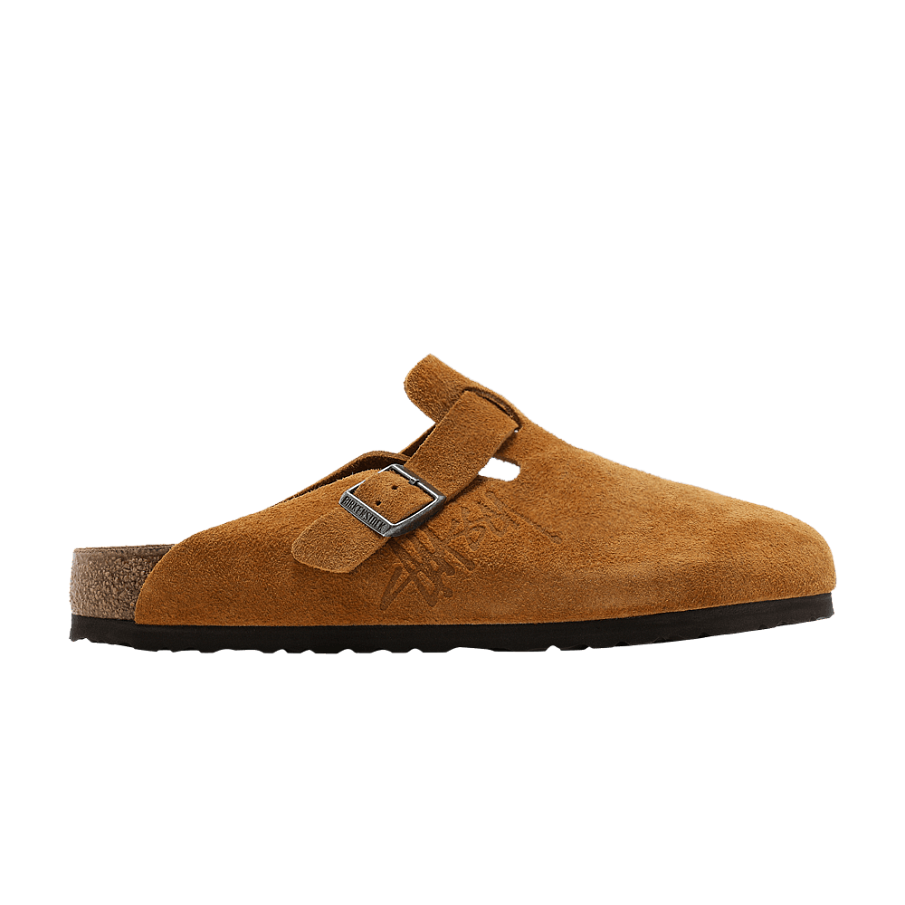 Фото № 1 с приближением к товару «‎Stussy x Birkenstock Boston Shaggy Caramel»