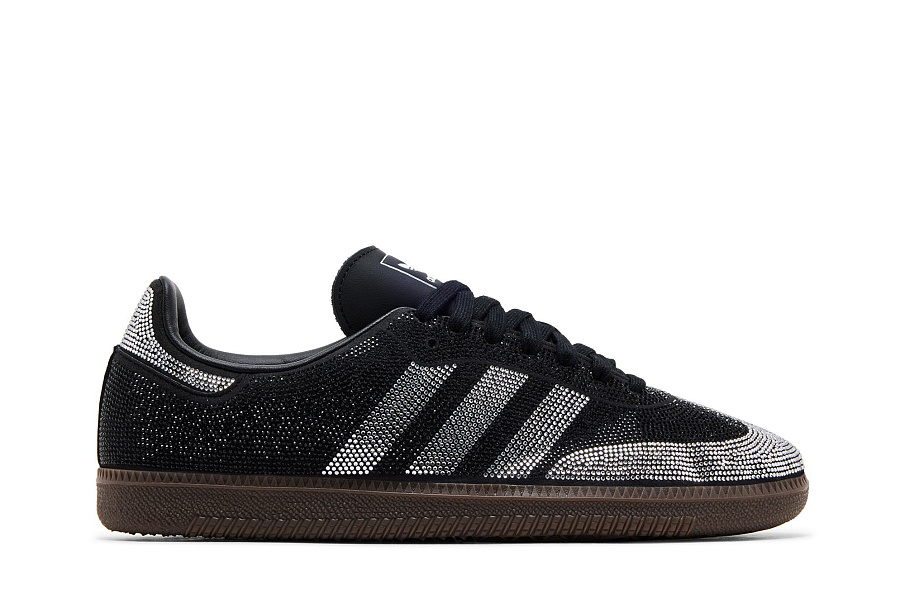 Фото № 2 с приближением к товару «‎adidas Women's Samba OG Black Silver Rhinestones»
