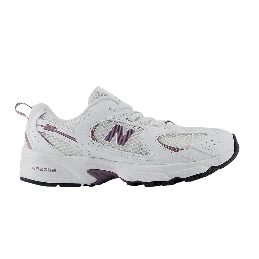 Фото № 1 с приближением к товару «‎New Balance 530 Bungee Little Kid White Dark Ice Wine»