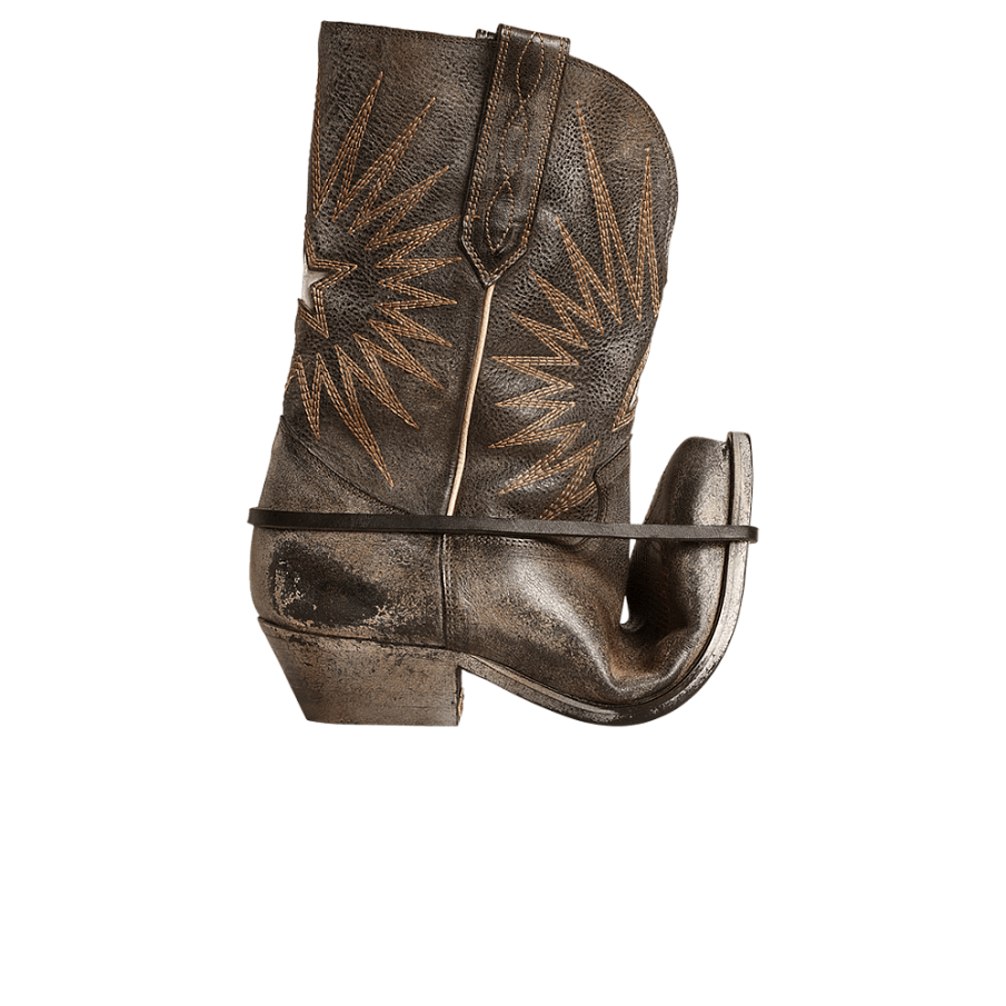 Фото № 1 с приближением к товару «‎Golden Goose Low Wish Star Boot Black Ecru Silver»
