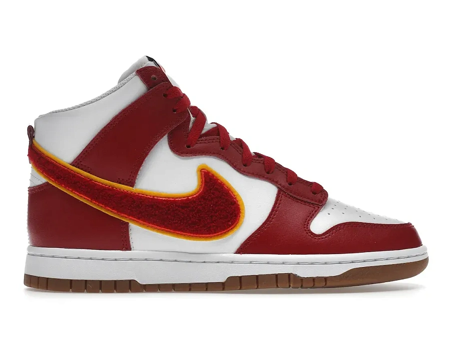 Фото № 1 с приближением к товару «‎Nike Dunk High Chenille Swoosh White Gym Red»