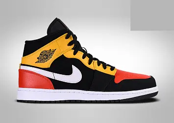 Air Jordan 1 Mid Black Amarillo Orange