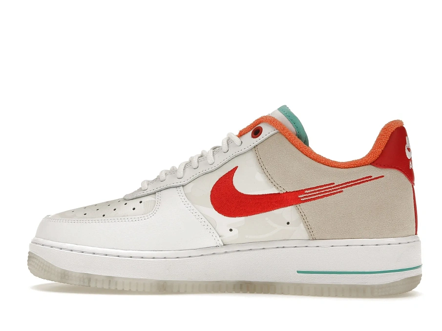 Фото № 5 с приближением к товару «‎Nike Air Force 1 Low 07 PRM Just Do It White Red Teal»