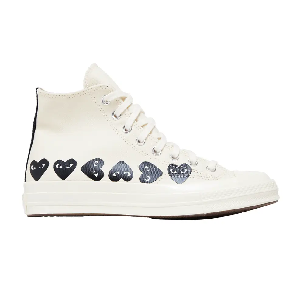 Comme des Garçons PLAY x Converse Chuck 70 High Multi Heart - Milk Black - 1