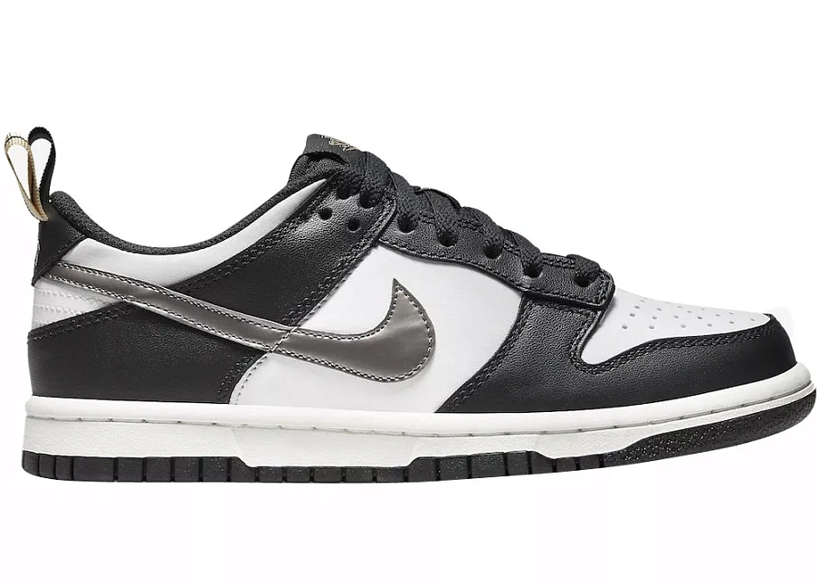 Фото № 1 с приближением к товару «‎Nike Dunk Low Black White Metallic »