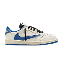 Фото № 1 с приближением к товару «‎Fragment Design x Travis Scott x Air Jordan 1 Retro Low OG SP PS Sail Military Blue»
