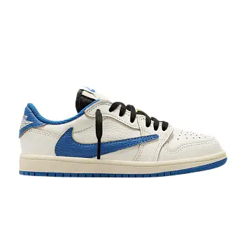 Fragment Design x Travis Scott x Air Jordan 1 Retro Low OG SP PS Sail Military Blue - 1