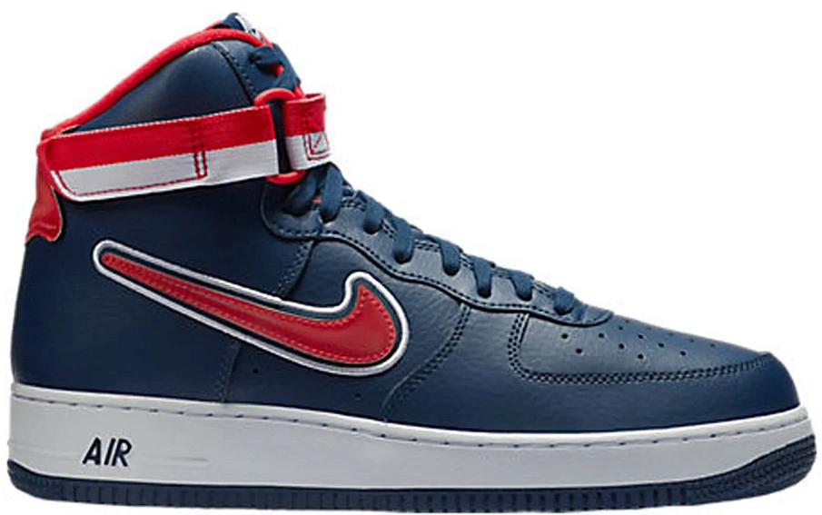 Фото № 1 с приближением к товару «‎Nike Air Force 1 High Sport NBA Midnight Navy University Red»