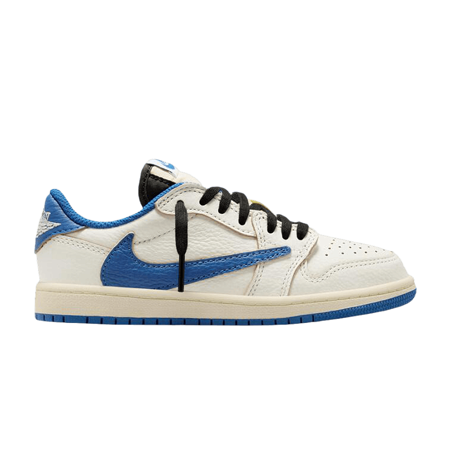 Фото № 1 с приближением к товару «‎Fragment Design x Travis Scott x Air Jordan 1 Retro Low OG SP PS Sail Military Blue»