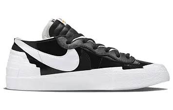 sacai Nike Blazer Low Skate shoes Black Patent Leather - 2