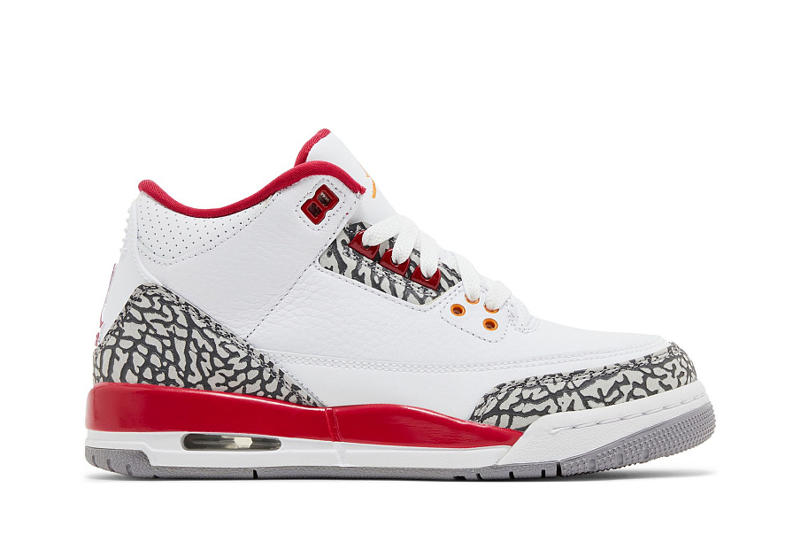Фото № 2 с приближением к товару «‎Air Jordan 3 Retro GS Cardinal Red»