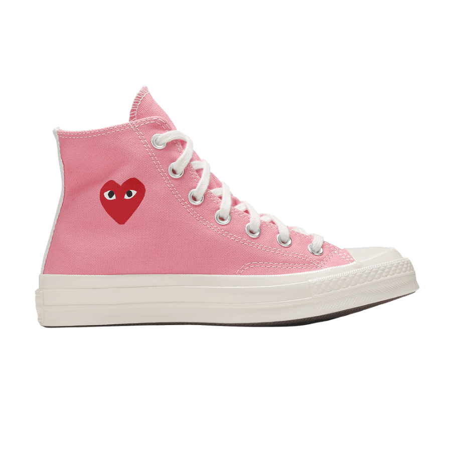 Фото № 1 с приближением к товару «‎Comme des Garçons PLAY x Converse Chuck 70 High Bright Pink»