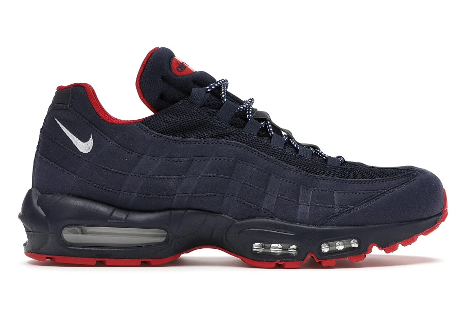 Фото № 1 с приближением к товару «‎Nike Air Max 95 Midnight Navy University Red»