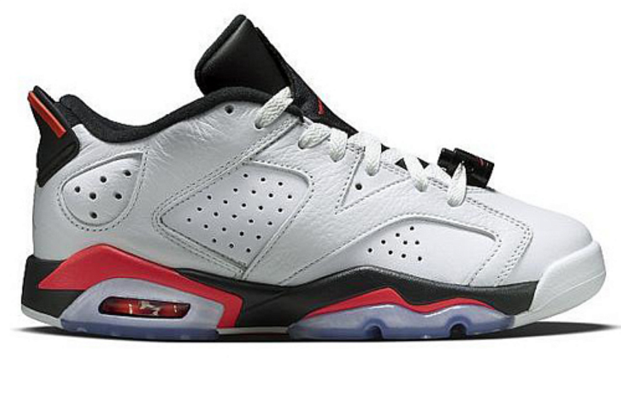 Фото № 2 с приближением к товару «‎Jordan 6 Retro Low White Infrared 23 Black (GS)»
