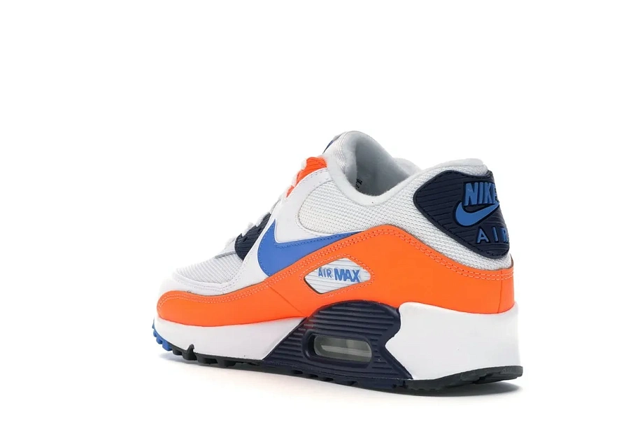 Фото № 6 с приближением к товару «‎Nike Air Max 90 White Photo Blue Total Orange»