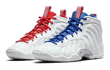 Nike Little Posite One "Space" (GS) Sneakers WhiteBlueRed - 5