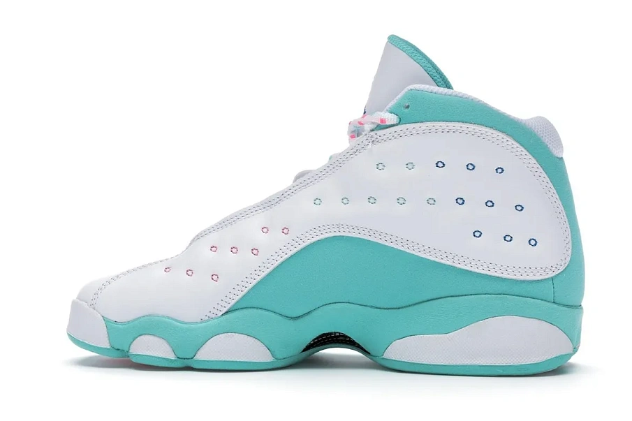 Фото № 5 с приближением к товару «‎Jordan 13 Retro White Soar Green Pink »