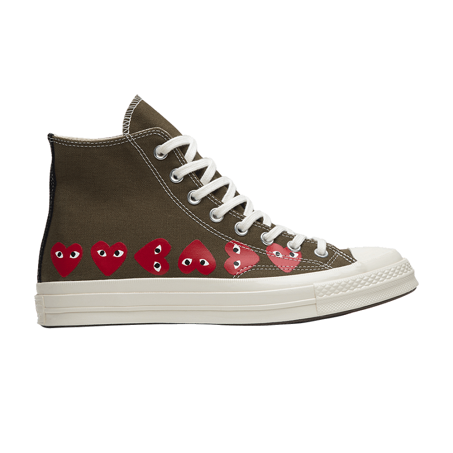 Фото № 1 с приближением к товару «‎Comme des Garçons Play x Converse Chuck 70 Hi Top Multi Heart»