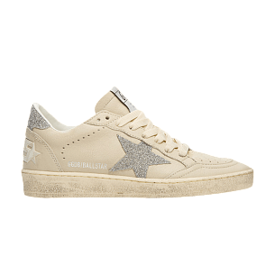 Women's Golden Goose Ballstar Nappa Upper Toe And Spur Cream Crystal