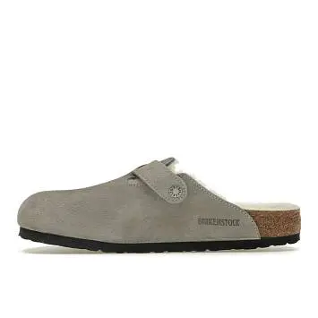 Birkenstock Boston Shearling Suede Stone Coin - 3