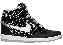 Фото № 1 с приближением к товару «‎Nike Force Sky High Print Wedge Black White »