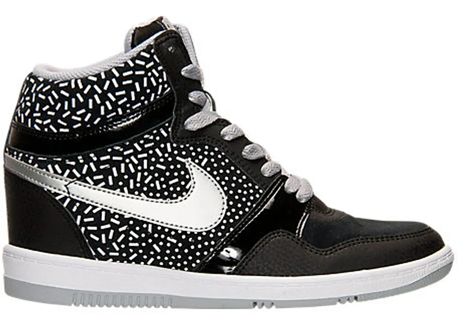 Фото № 1 с приближением к товару «‎Nike Force Sky High Print Wedge Black White »