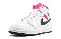 Фото № 2 с приближением к товару «‎Nike Air Jordan 1 Mid White Black Hyper Pink»