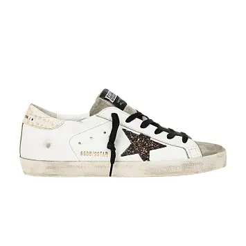 Golden Goose Women's Superstar White Coffee Brown Glitter - 1