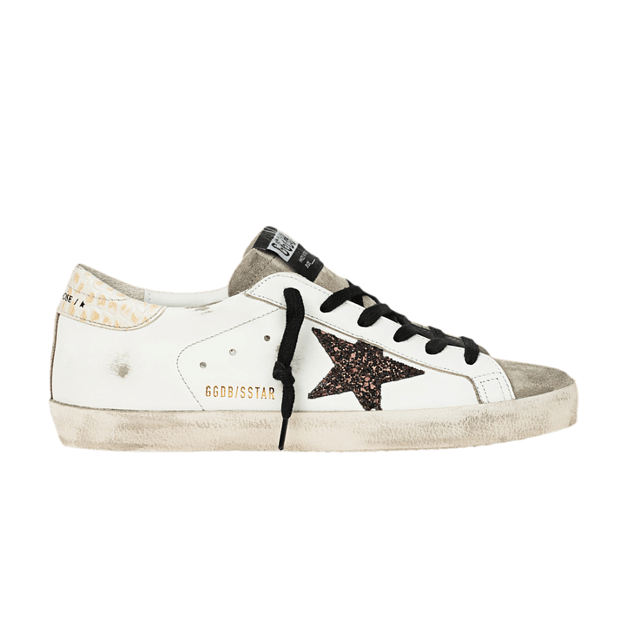 Фото № 1 с приближением к товару «‎Golden Goose Women's Superstar White Coffee Brown Glitter»