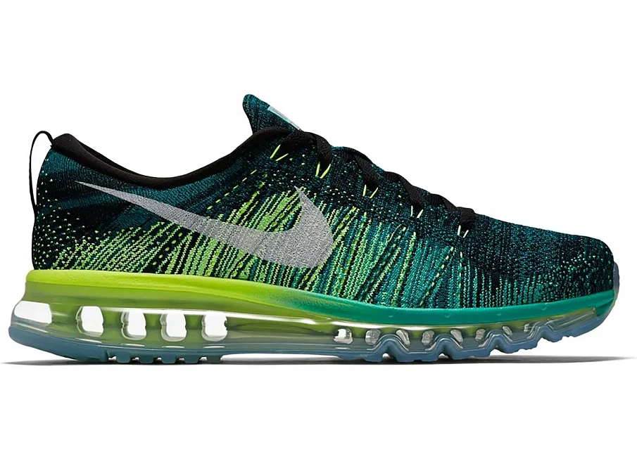 Фото № 1 с приближением к товару «‎Nike Flyknit Max Black Clear Jade Volt»