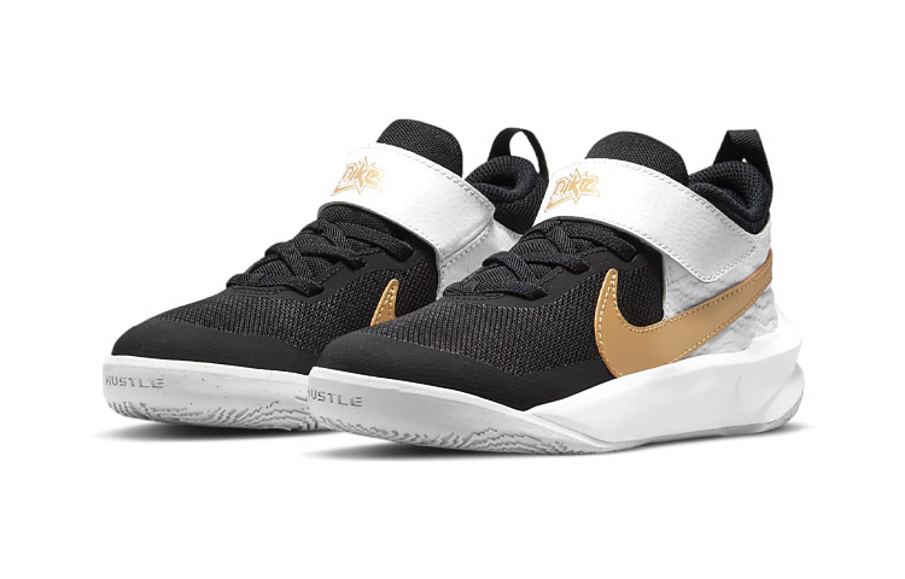 Фото № 3 с приближением к товару «‎(BP)Nike Team Hustle D 10 Basketball Shoes BlackWhiteGold»