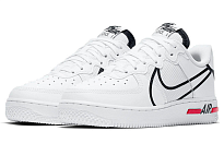 Фото № 3 с приближением к товару «‎Nike Air Force 1 React (Gs) Skate Shoes WhiteBlackRed»