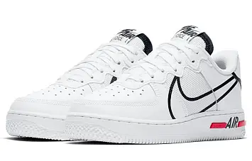 Nike Air Force 1 React (Gs) Skate Shoes WhiteBlackRed - 5