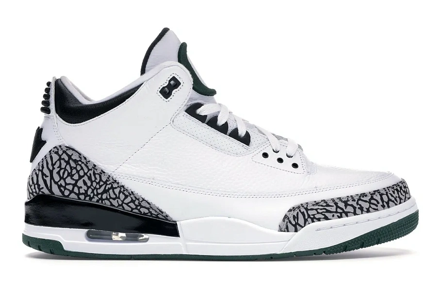 Фото № 1 с приближением к товару «‎Jordan 3 Retro Oregon Ducks Pit Crew White»